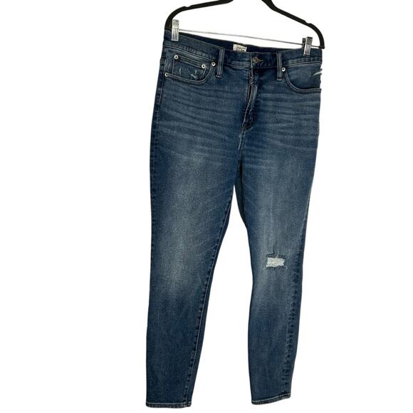J.Crew 10” Toothpick Lightly Distressed Skinny Jeans Size 31 - Picture 1 of 9